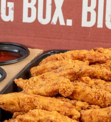 50 Buttermilk-dipped, hand-breaded Zingers® with ranch or blue cheese dressing and your choice of two sauces.